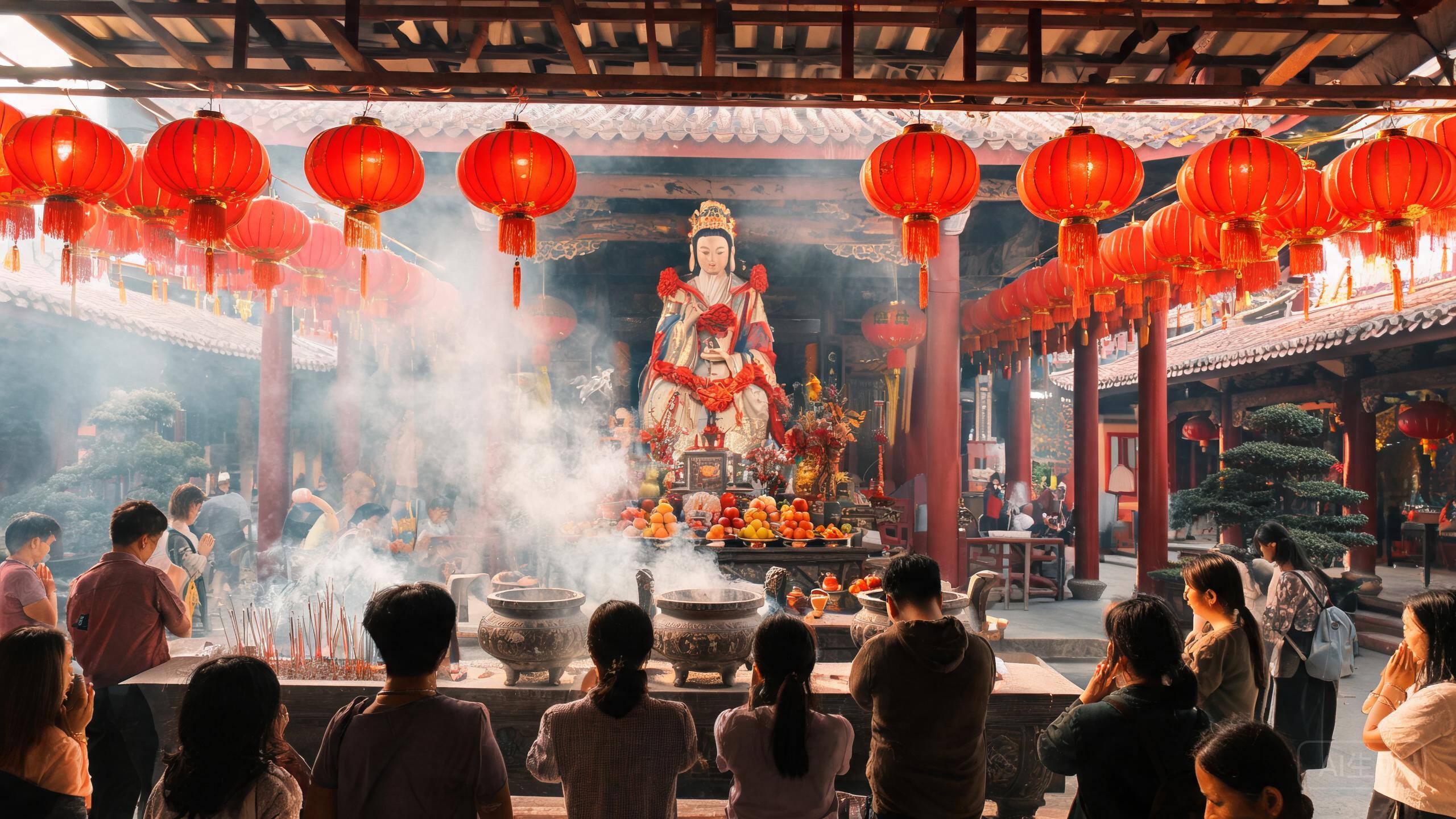 妈祖祭典红灯笼香火仪式